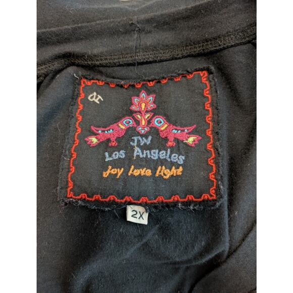 Johnny Was Navy Blue Embroidered Floral Knit Button Front Long Line Cardigan - Picture 3 of 8